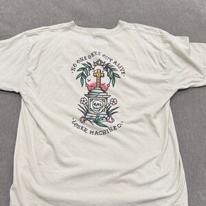 Loser Machine Cream Short-Sleeve Graphic Tee - Tomb & Skull Motif